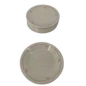 5 VTG Corelle English Breakfast Dishes Beige Bread Dessert 6 3/4"